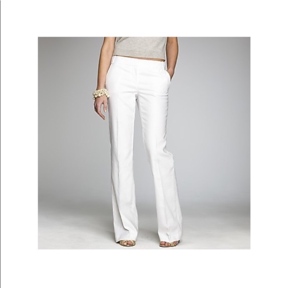 NWT, sold out, J.Crew white linen trousers